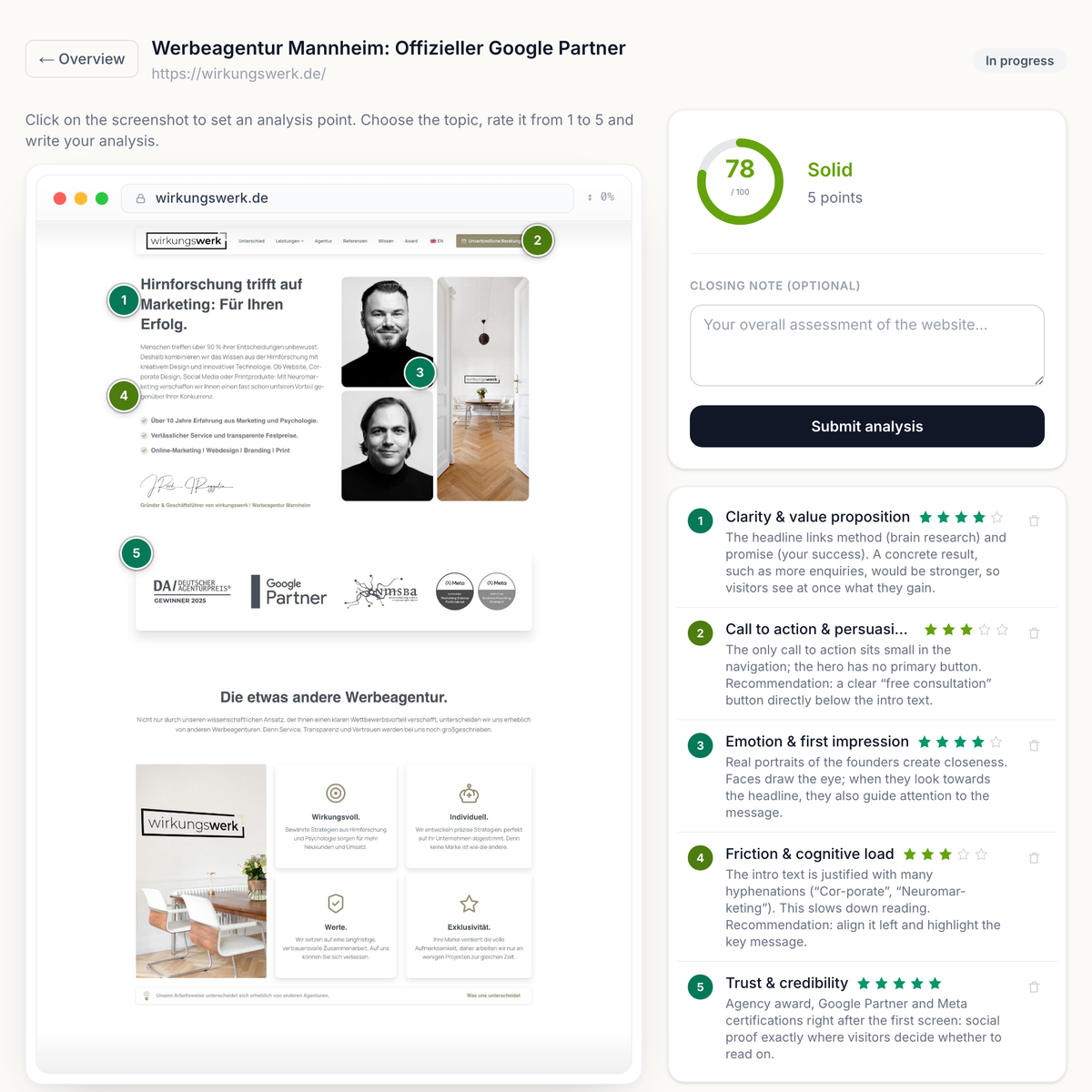 Master exam: the analysis tool in English with five analysis points